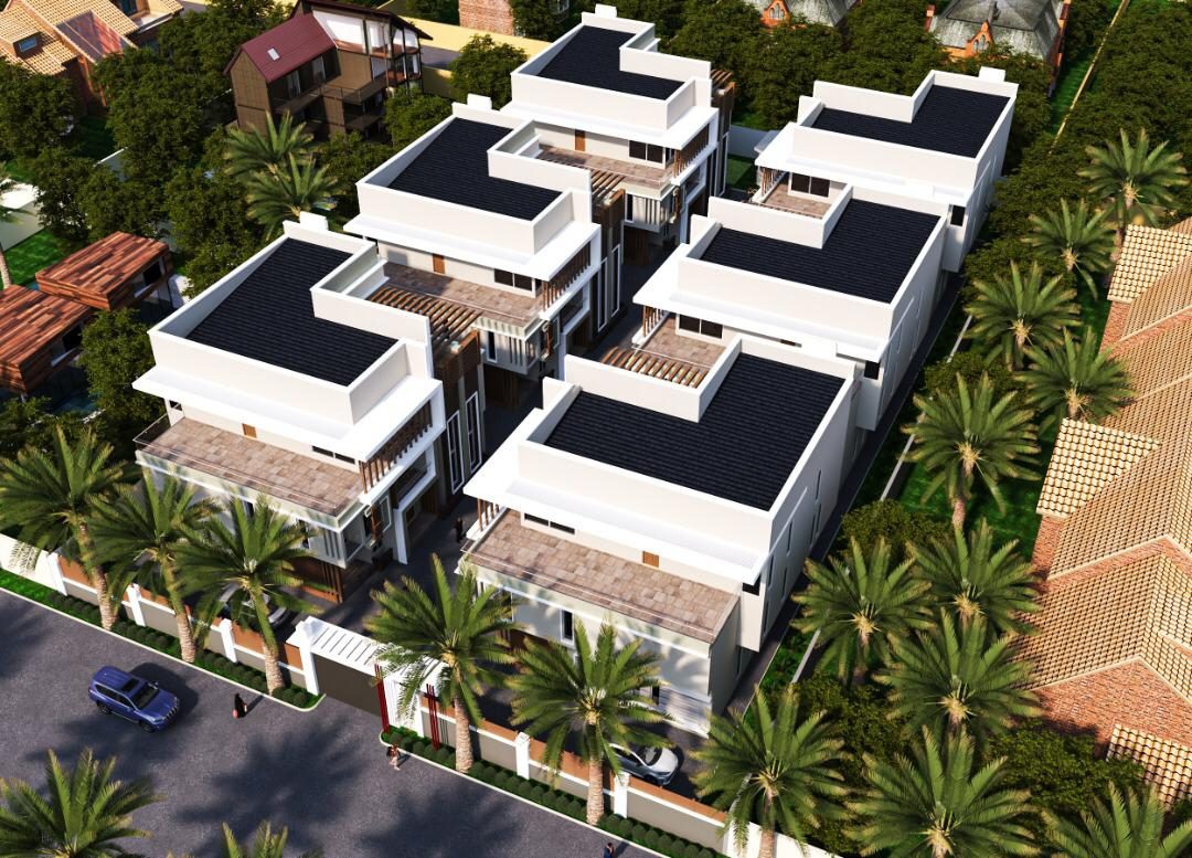 Aerial view of Cloverfield Mabushi estate